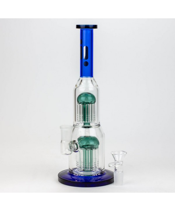 Infyniti Glass 11" Double Percolator Glass Bubbler