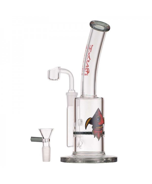 HAZE 8" Glass Bong Oil Rig with Percolator (Translucent Black)