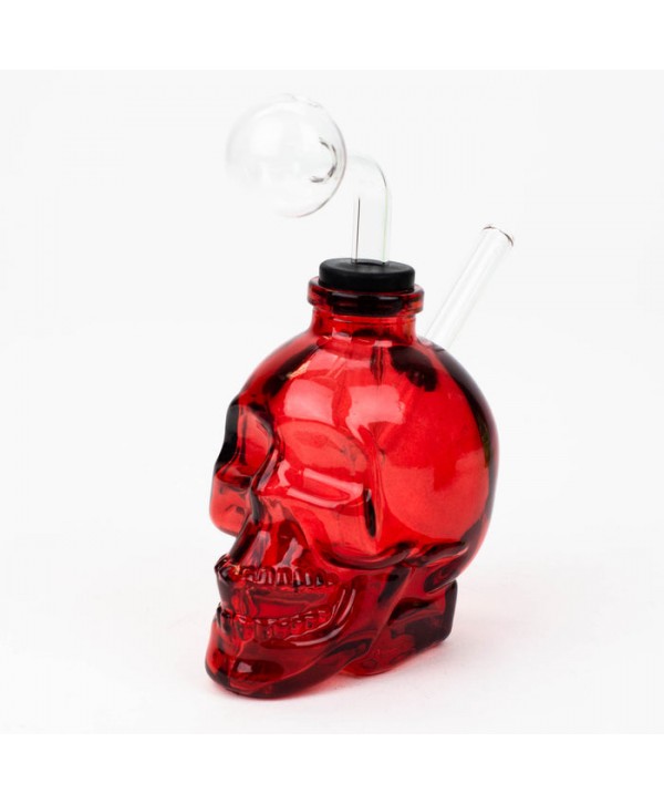 Soft Glass 6" Skull Oil Bong