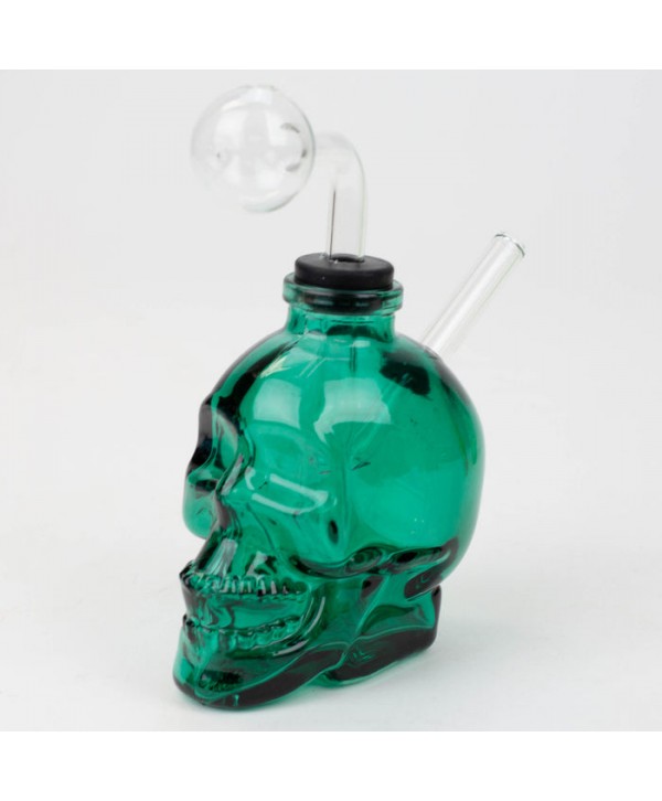 Soft Glass 6" Skull Oil Bong