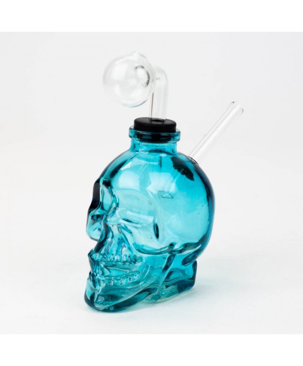 Soft Glass 6" Skull Oil Bong