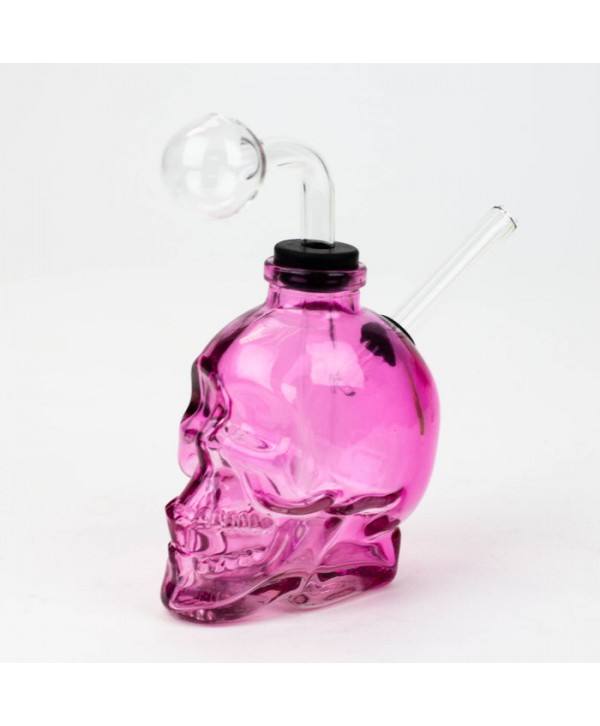 Soft Glass 6" Skull Oil Bong