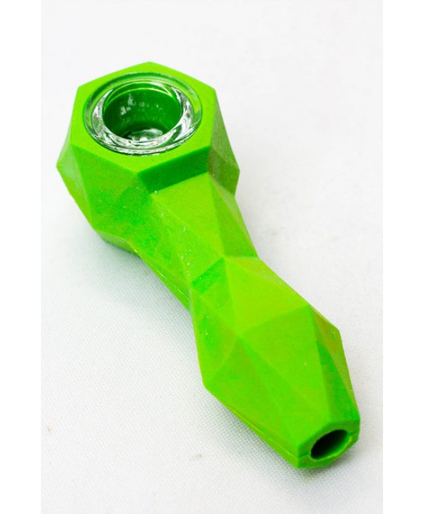 Silicone Hand Pipe With Multi Holes Glass Bowl
