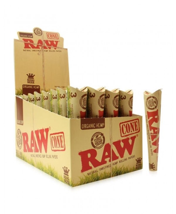 RAW Organic Hemp King Size Cones 3pcs