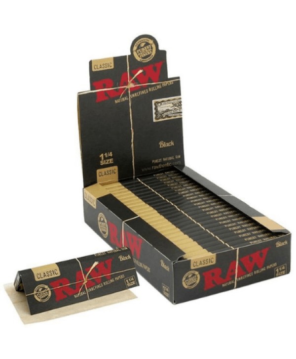 RAW Black 1 1/4 Rolling Papers