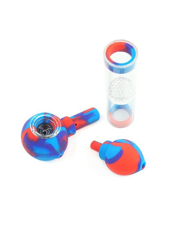 7″ Silicone Pipe w/ Built in Honey Comb Percolator