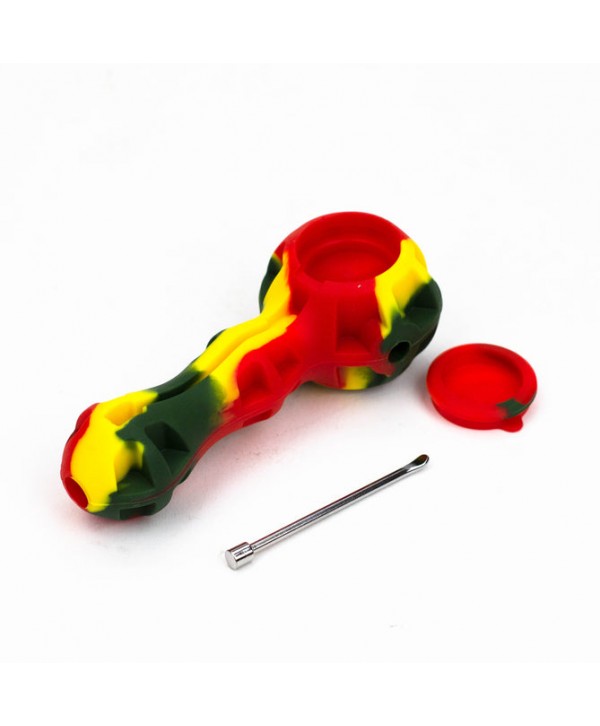 Silicone Pipe with Glass Bowl and Dab Tool