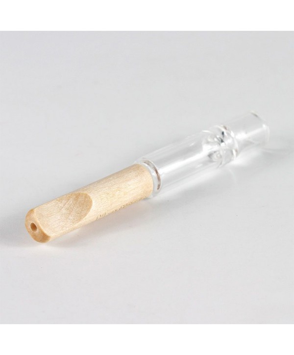 One Hitter Glass PIpe with Bamboo Tip