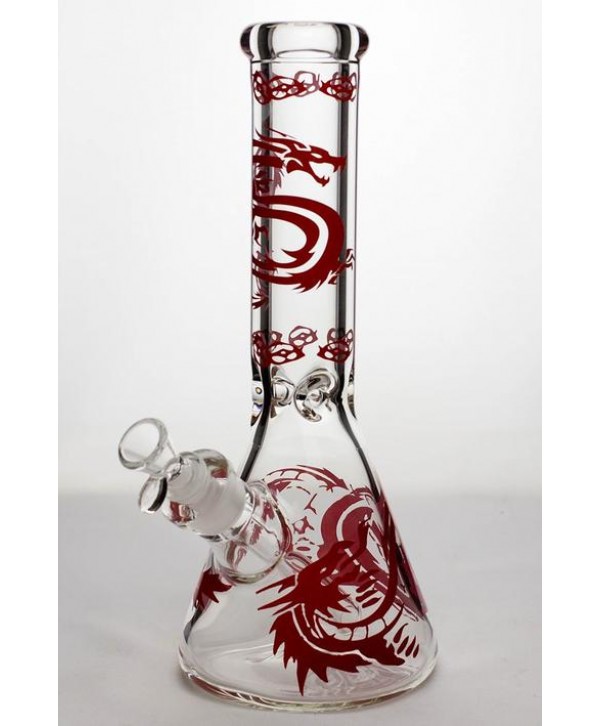 Dragon Artwork 12"  9mm thick Glass Beaker Bong